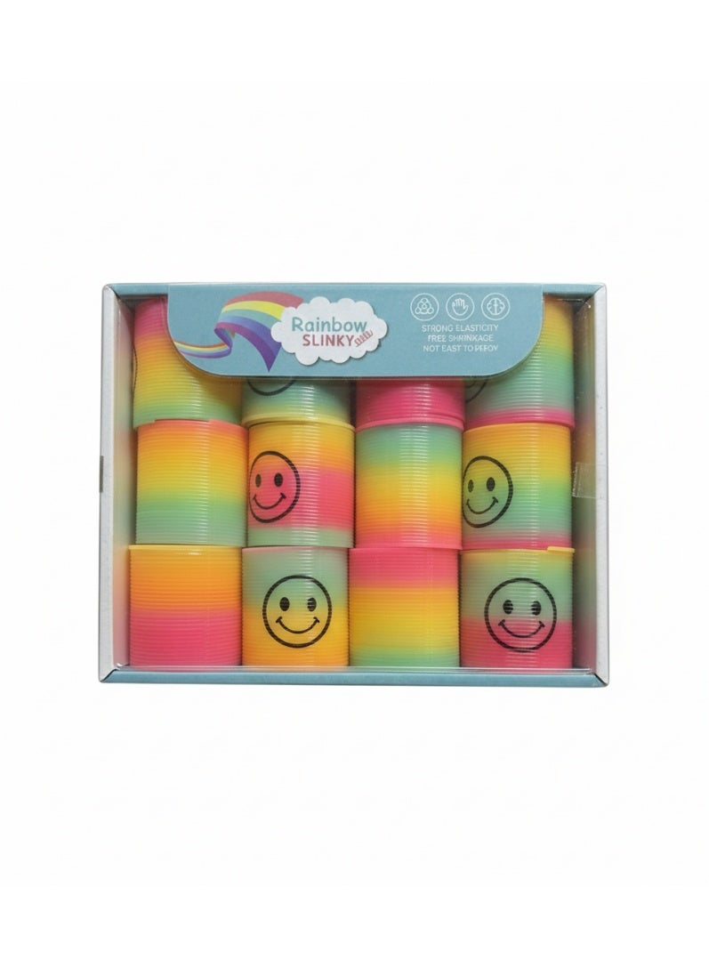 لعبة درج حلزونية بألوان قوس قزح للأطفال - 12 قطعة درج، 3.5 × 3.5 سم، قافزة حلزونية سحرية على شكل ريشة - Image 1